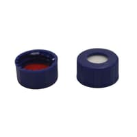 Chromatography Research Supplies 9 mm Screw Cap with Red / White, PTFE/Silicone Slit Seal, Certified (100/pk)